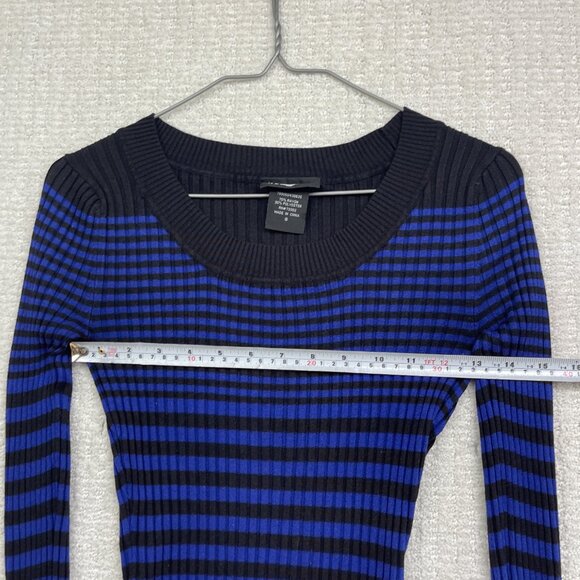 Vintage Y2K Its Our Time Ribbed Sweater a Dark BLue Striped Xtra Long Sleeve - Picture 7 of 13